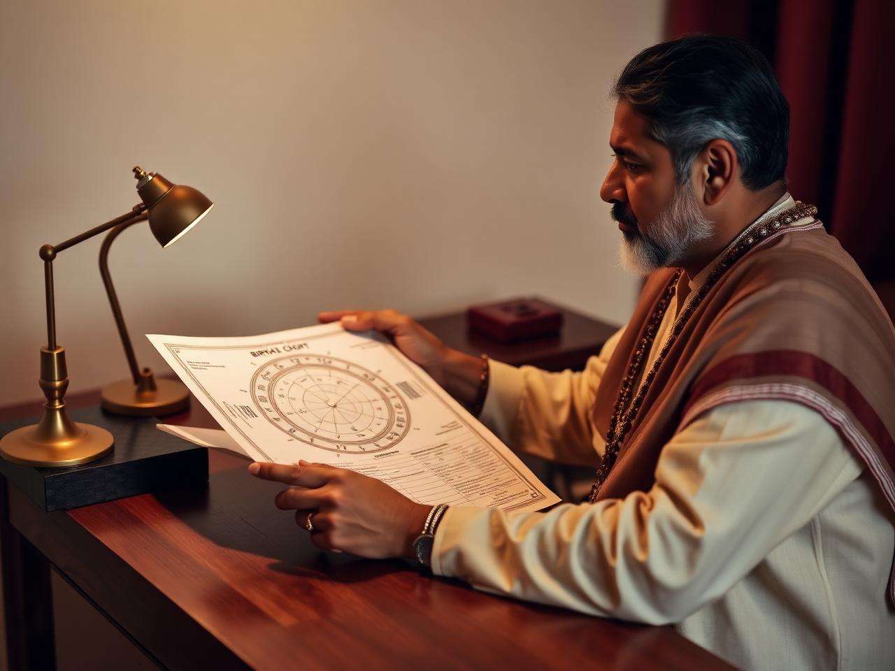 A real astrologer reviewing a personalized birth chart report